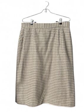 JH Collectibles Beige and Brown Checked Midi Skirt